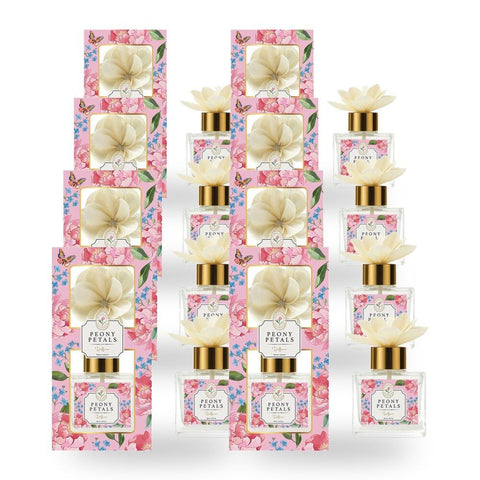 Lulu Grace Peony Petals Reed Diffuser 120mL Pack of 8