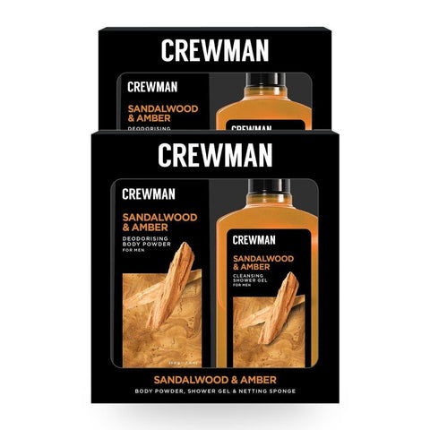 Crewman Sandalwood & Amber Gift Set Body Powder & Shower Gel Pack of 2