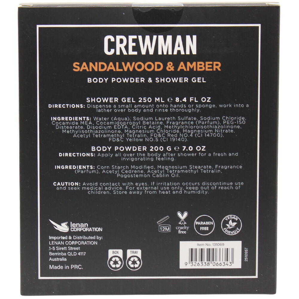 Crewman Sandalwood & Amber Gift Set Body Powder & Shower Gel