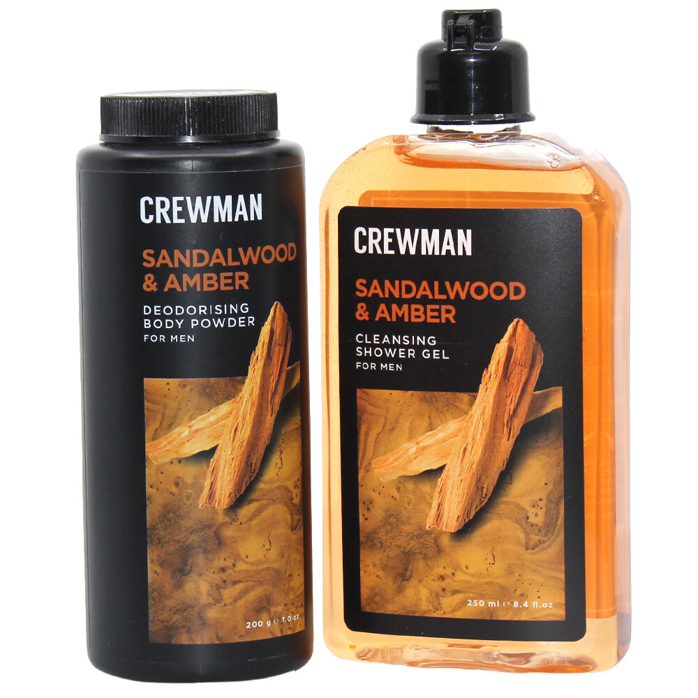 Crewman Sandalwood & Amber Gift Set Body Powder & Shower Gel