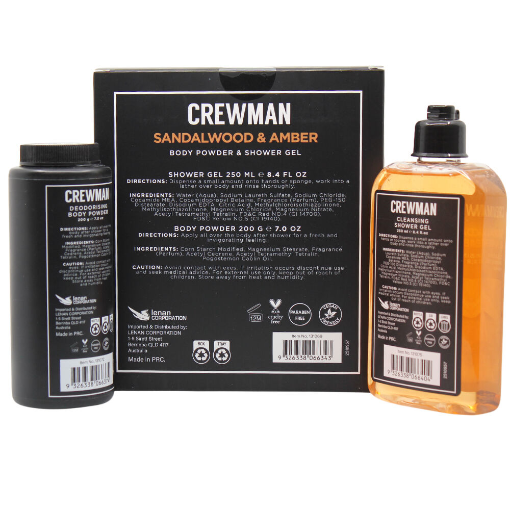 Crewman Sandalwood & Amber Gift Set Body Powder & Shower Gel