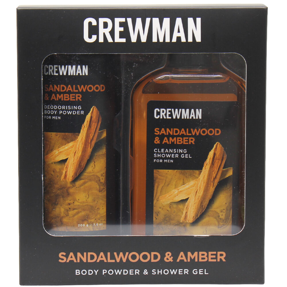 Crewman Sandalwood & Amber Gift Set Body Powder & Shower Gel