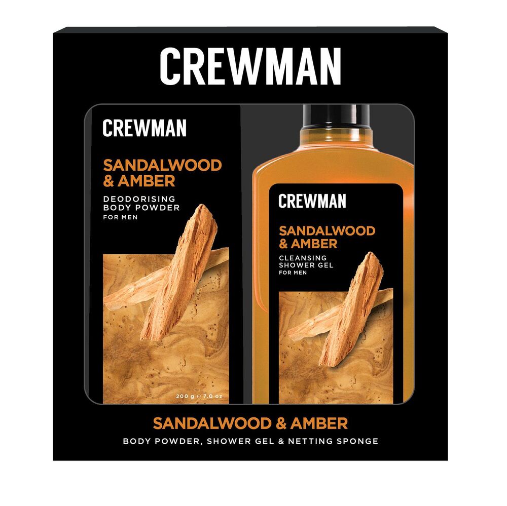 Crewman Sandalwood & Amber Gift Set Body Powder & Shower Gel