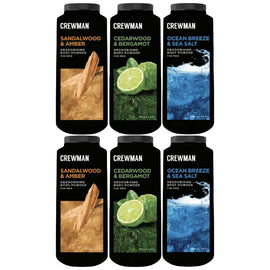 Crewman Body Powder 200g 6 Pack Sandalwood Amber Cedarwood Bergamot Ocean Breeze