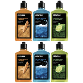 Crewman Shower Gel 250ml 6 Pack Sandalwood Amber Cedarwood Bergamot Ocean Breeze