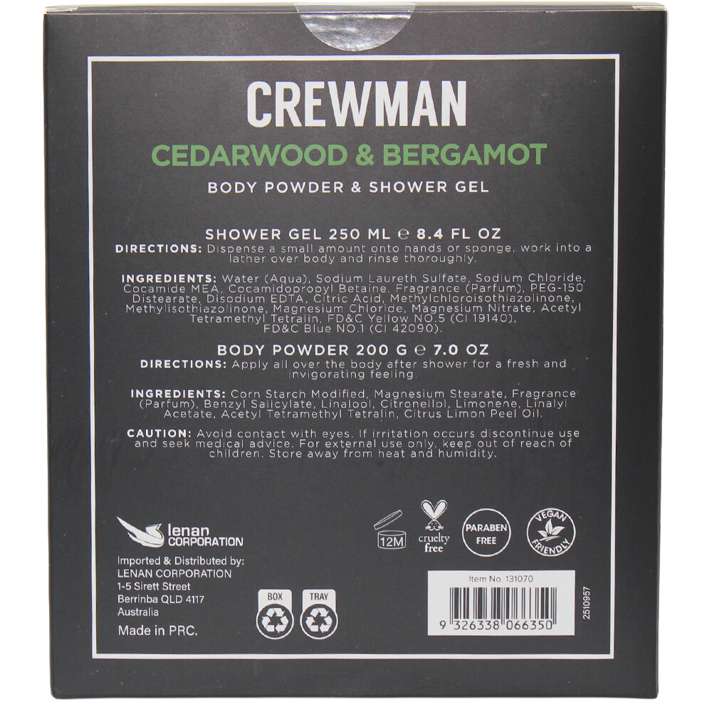 Crewman Cedarwood & Bergamot Gift Set Body Powder & Shower Gel