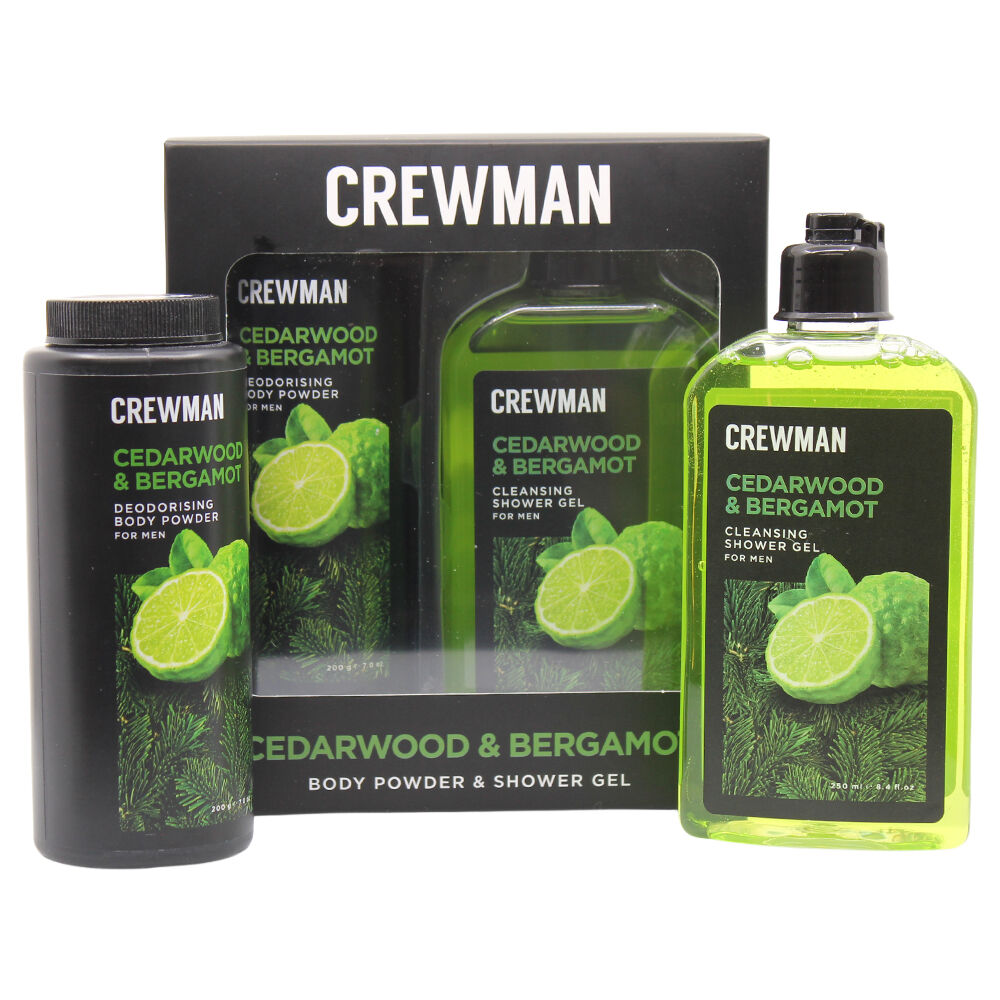 Crewman Cedarwood & Bergamot Gift Set Body Powder & Shower Gel