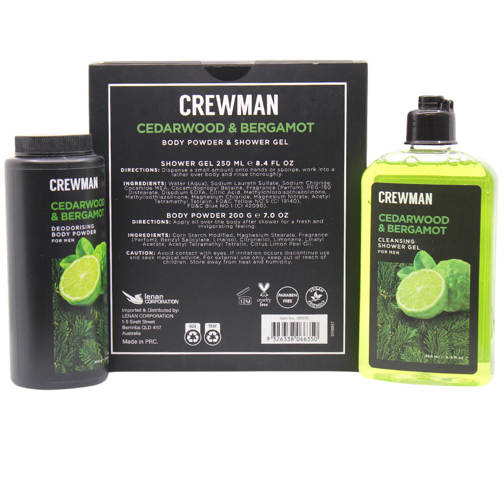 Crewman Cedarwood & Bergamot Gift Set Body Powder & Shower Gel