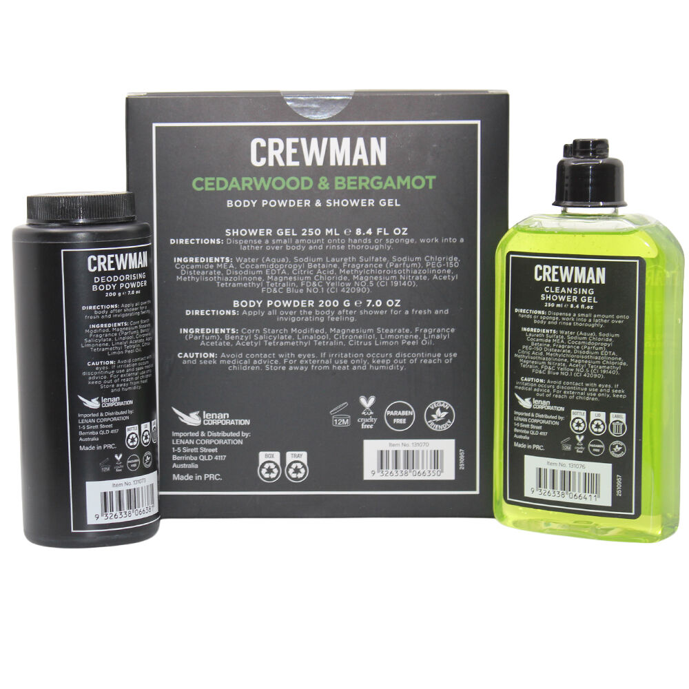 Crewman Cedarwood & Bergamot Gift Set Body Powder & Shower Gel