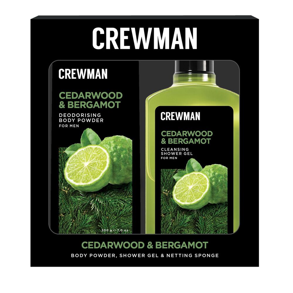 Crewman Cedarwood & Bergamot Gift Set Body Powder & Shower Gel