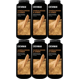 Crewman Sandalwood Amber Body Powder 200g 6 Pack Mens Deodorising Powder