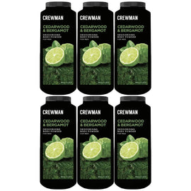 Crewman Cedarwood Bergamot Body Powder 200g 6 Pack Mens Deodorising Powder