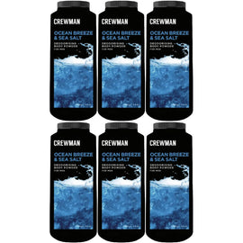 Crewman Ocean Breeze Sea Salt Body Powder 200g 6 Pack Mens Deodorising Powder