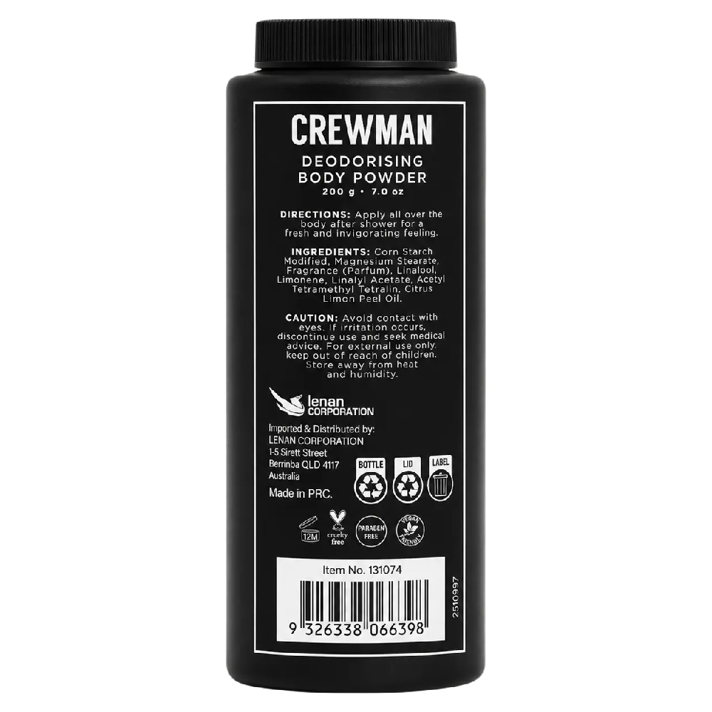 Crewman Ocean Breeze & Sea Salt Body Powder For Men 200g Deodorising