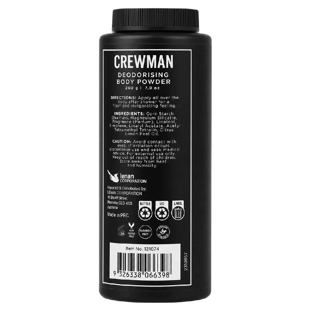 Crewman Ocean Breeze & Sea Salt Body Powder For Men 200g Deodorising