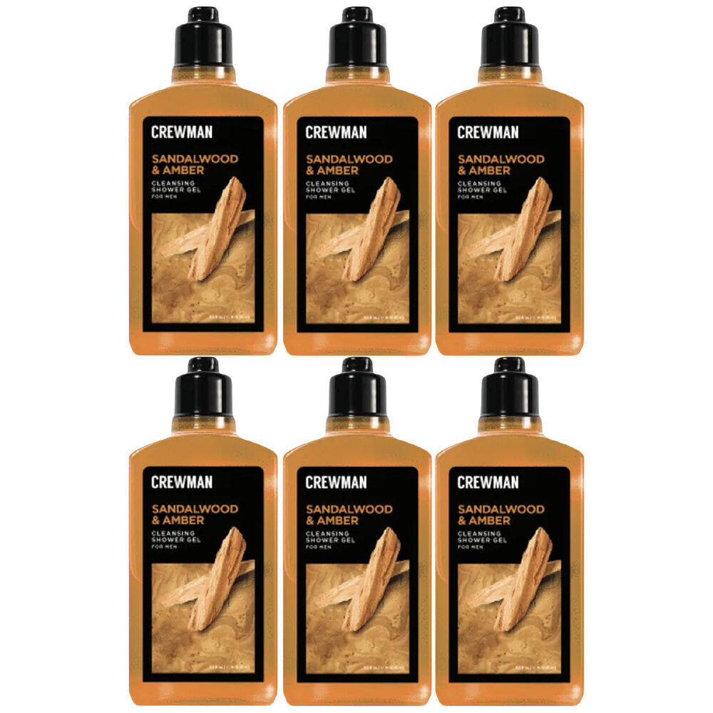 Crewman Sandalwood Amber Shower Gel 250ml 6 Pack Mens Body Wash