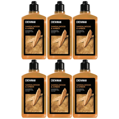 Crewman Sandalwood Amber Shower Gel 250ml 6 Pack Mens Body Wash
