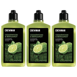 Crewman Cedarwood Bergamot Shower Gel 250ml 3 Pack Mens Body Wash