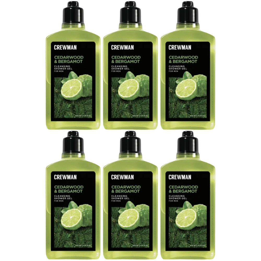 Crewman Cedarwood Bergamot Shower Gel 250ml 6 Pack Mens Body Wash