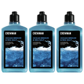 Crewman Ocean Breeze Sea Salt Shower Gel 250ml 3 Pack Mens Body Wash