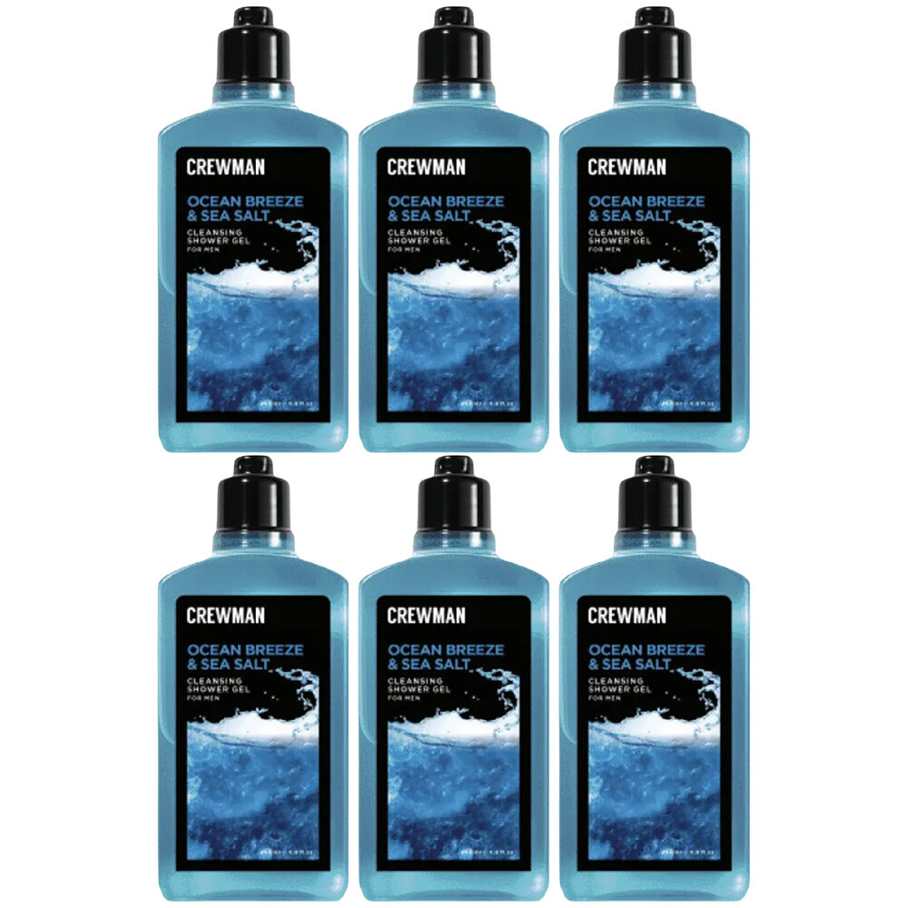 Crewman Ocean Breeze Sea Salt Shower Gel 250ml 6 Pack Mens Body Wash