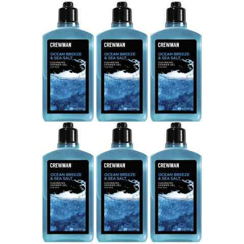 Crewman Ocean Breeze Sea Salt Shower Gel 250ml 6 Pack Mens Body Wash