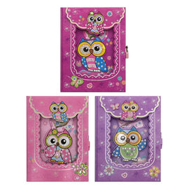 Owl Diary with Heart Lock