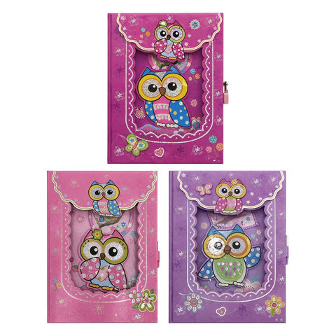 Owl Diary with Heart Lock