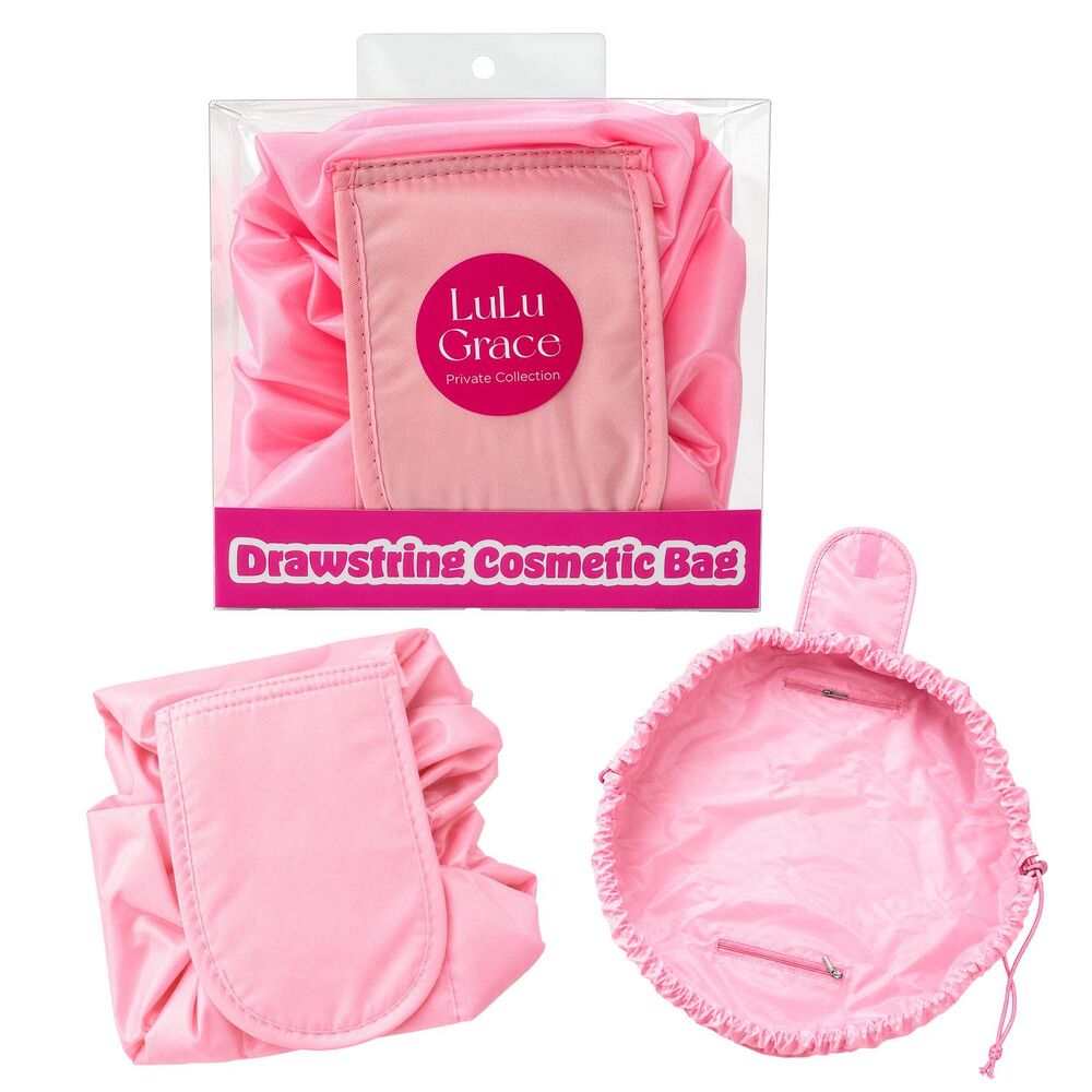 Lulu Grace Drawstring Cosmetic Bag Pink