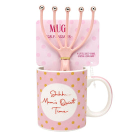 Novelty Mum Quiet Time Mug with Scalp Massager