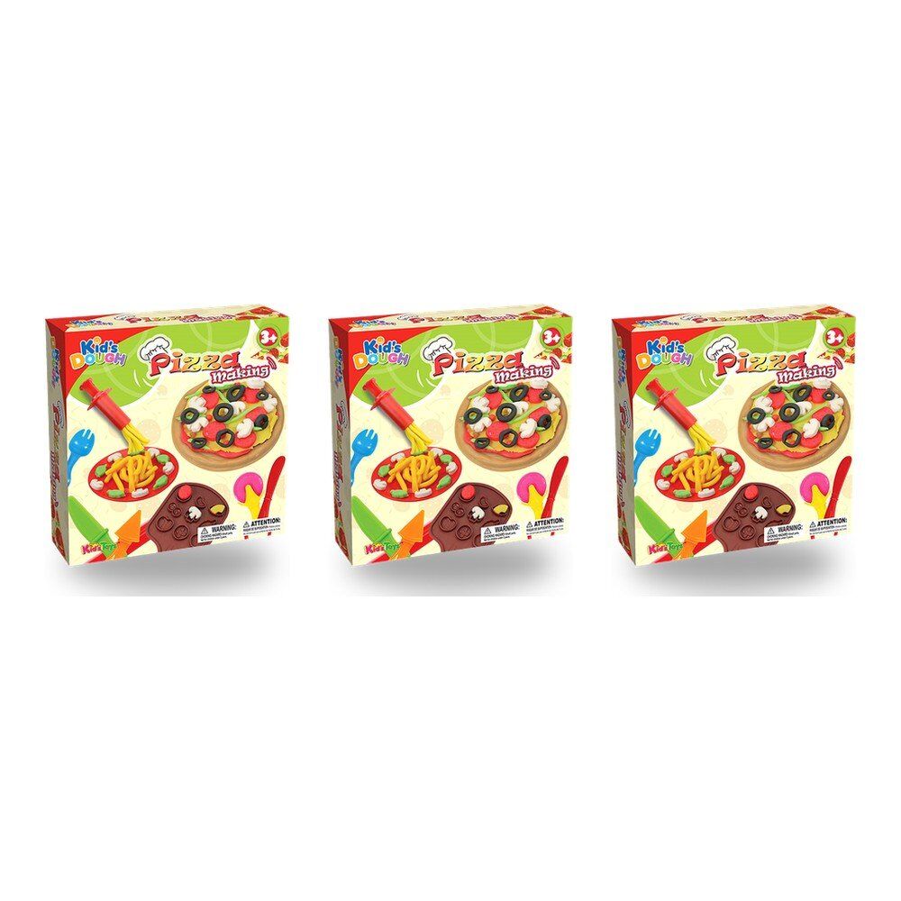 Kid's Dough Pizza Making Play Dough Set Ages 3+ Bundle of 3