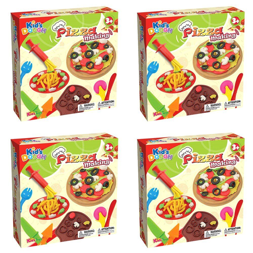 Kid's Dough Pizza Making Play Dough Set Ages 3+ Bundle of 4