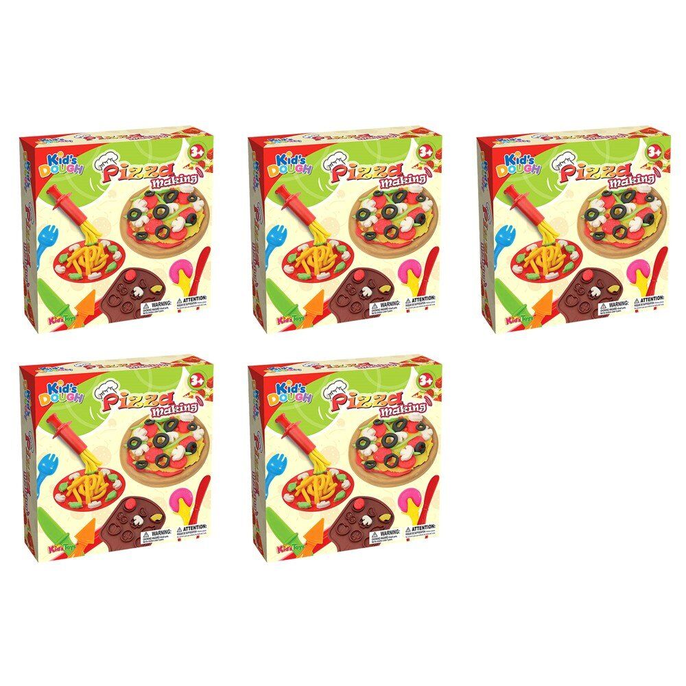 Kid's Dough Pizza Making Play Dough Set Ages 3+ Bundle of 5