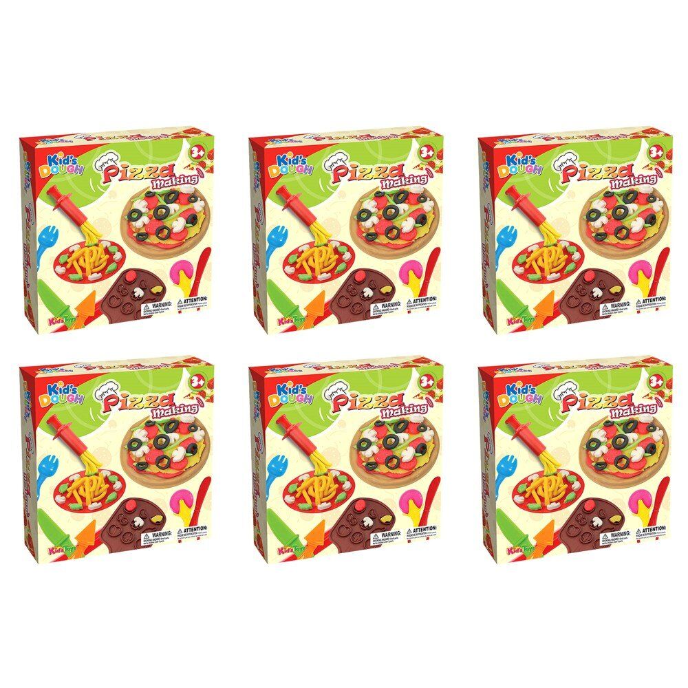 Kid's Dough Pizza Making Play Dough Set Ages 3+ Bundle of 6