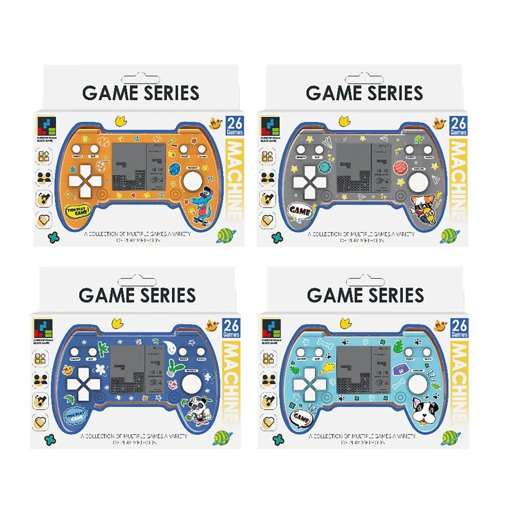 Handheld Brick Game Console 26 Games Assorted Designs - Random Design and Colour Supplied Pack of 3