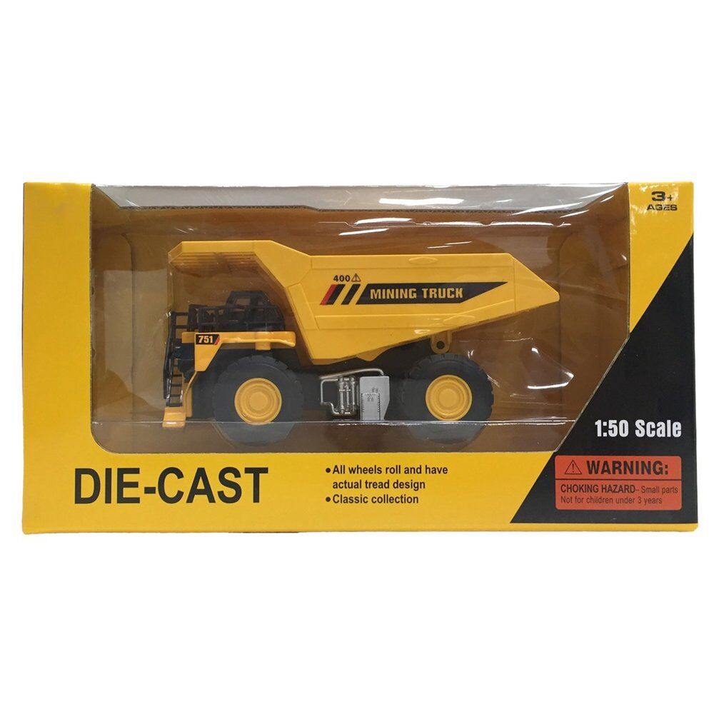 Die-Cast Mining Truck 1:50 Scale Construction Vehicle Toy Pack of 2