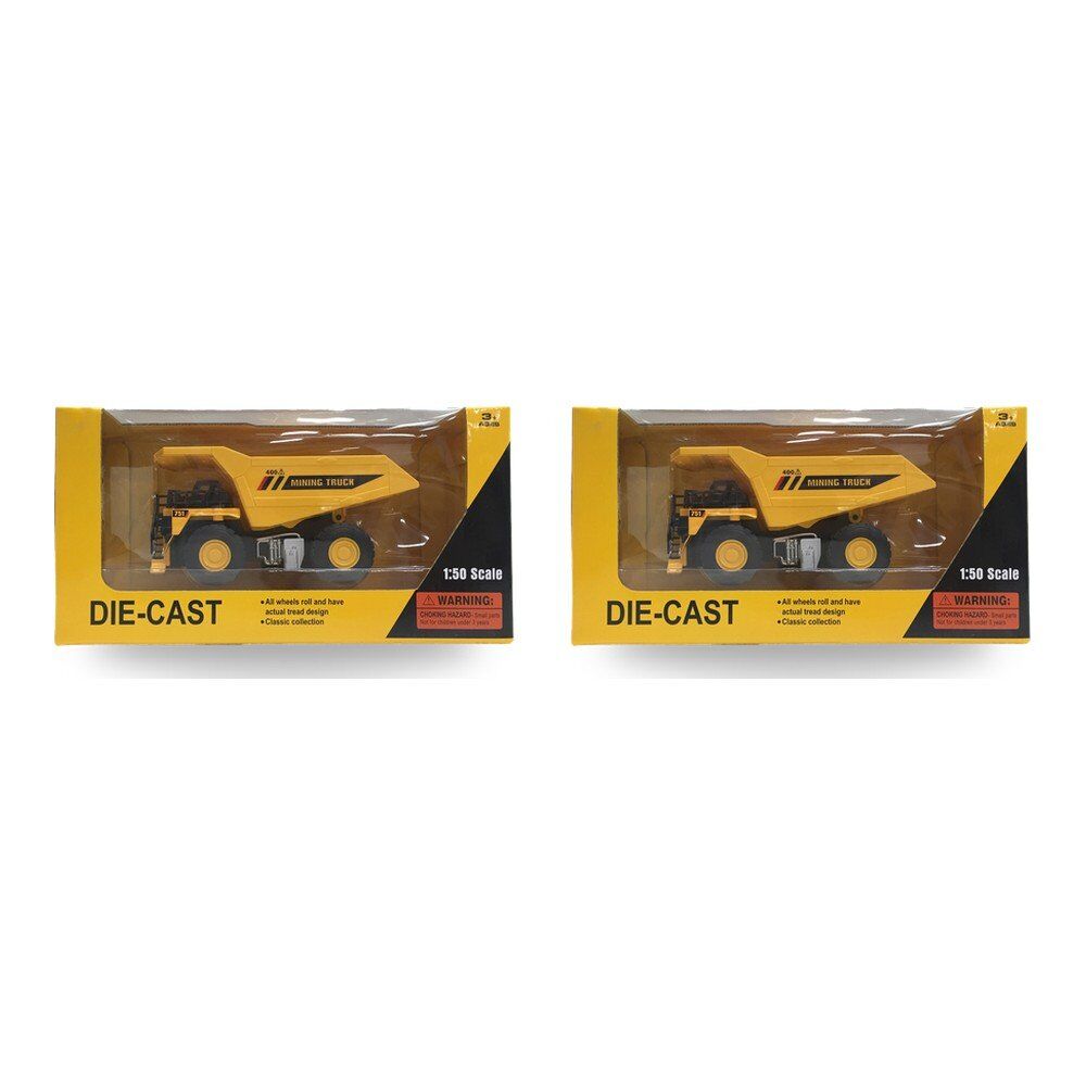 Die-Cast Mining Truck 1:50 Scale Construction Vehicle Toy Pack of 2