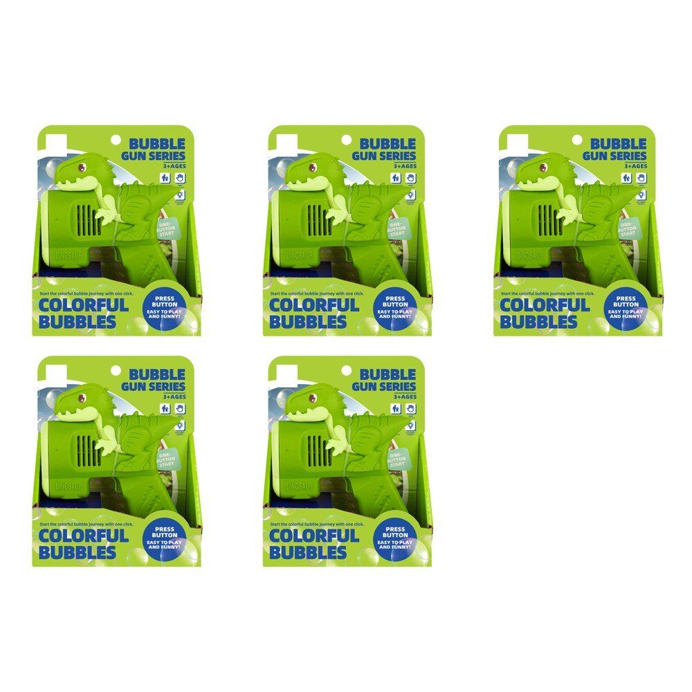 Dinosaur Bubble Gun with Coloured Lights Pack of 5