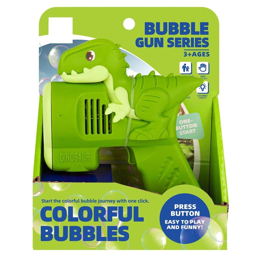 Dinosaur Bubble Gun with Coloured Lights Pack of 6