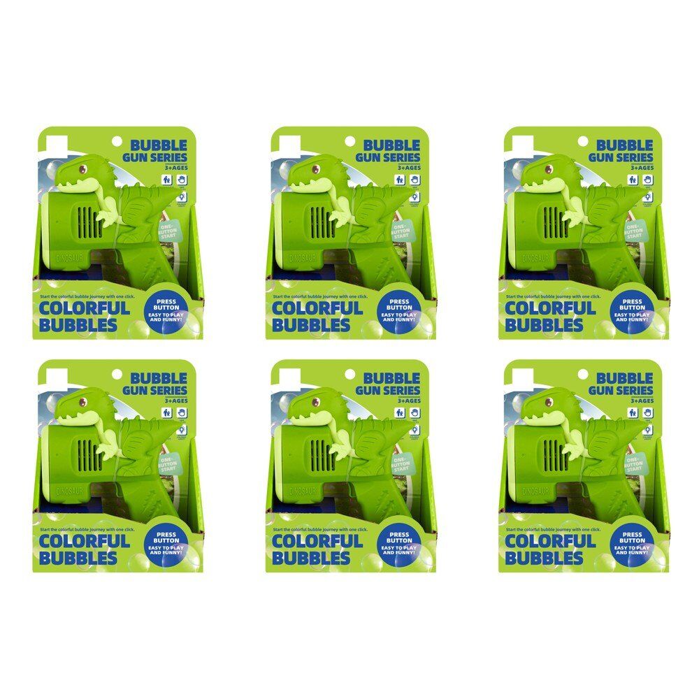Dinosaur Bubble Gun with Coloured Lights Pack of 6