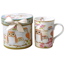 China Mug Owls Design Gift Boxed