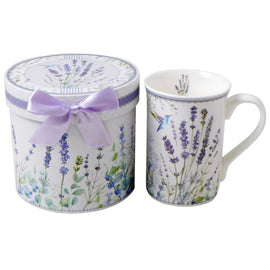 China Mug Lavender and Hummingbird Design Gift Boxed