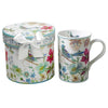 China Mug Flowers and Bird Design Gift Boxed
