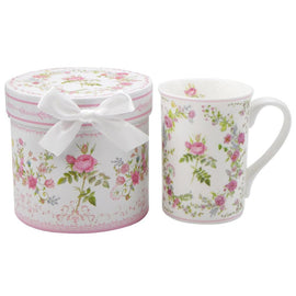 China Mug Rose Wreath Design Gift Boxed