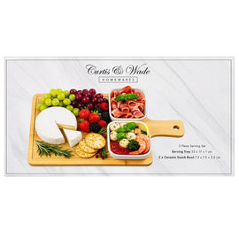 Curtis & Wade 3 Piece Serving Set with 2 Snack Bowls