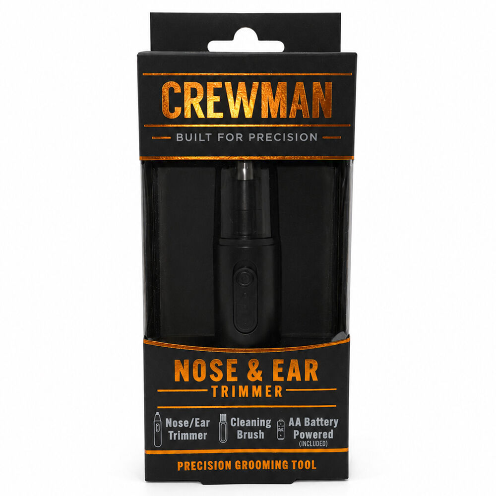 Crewman Nose and Ear Hair Trimmer Battery Powered Grooming Tool with Brush