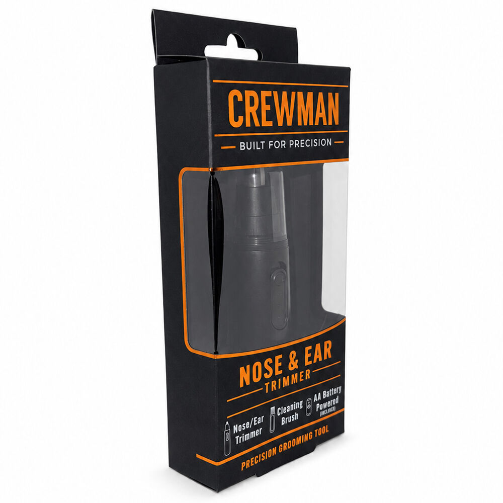 Crewman Nose and Ear Hair Trimmer Battery Powered Grooming Tool with Brush