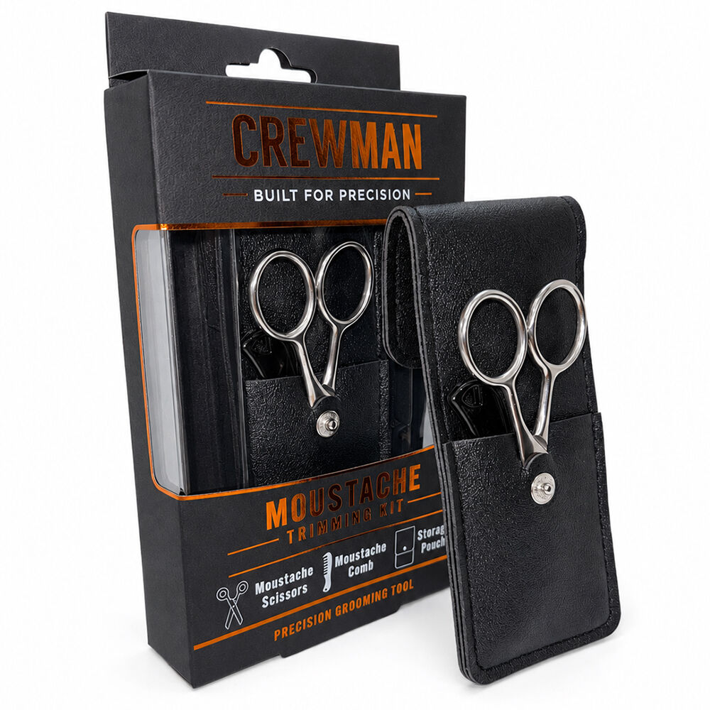 Crewman Moustache Trimming Kit Scissors Comb and Storage Pouch