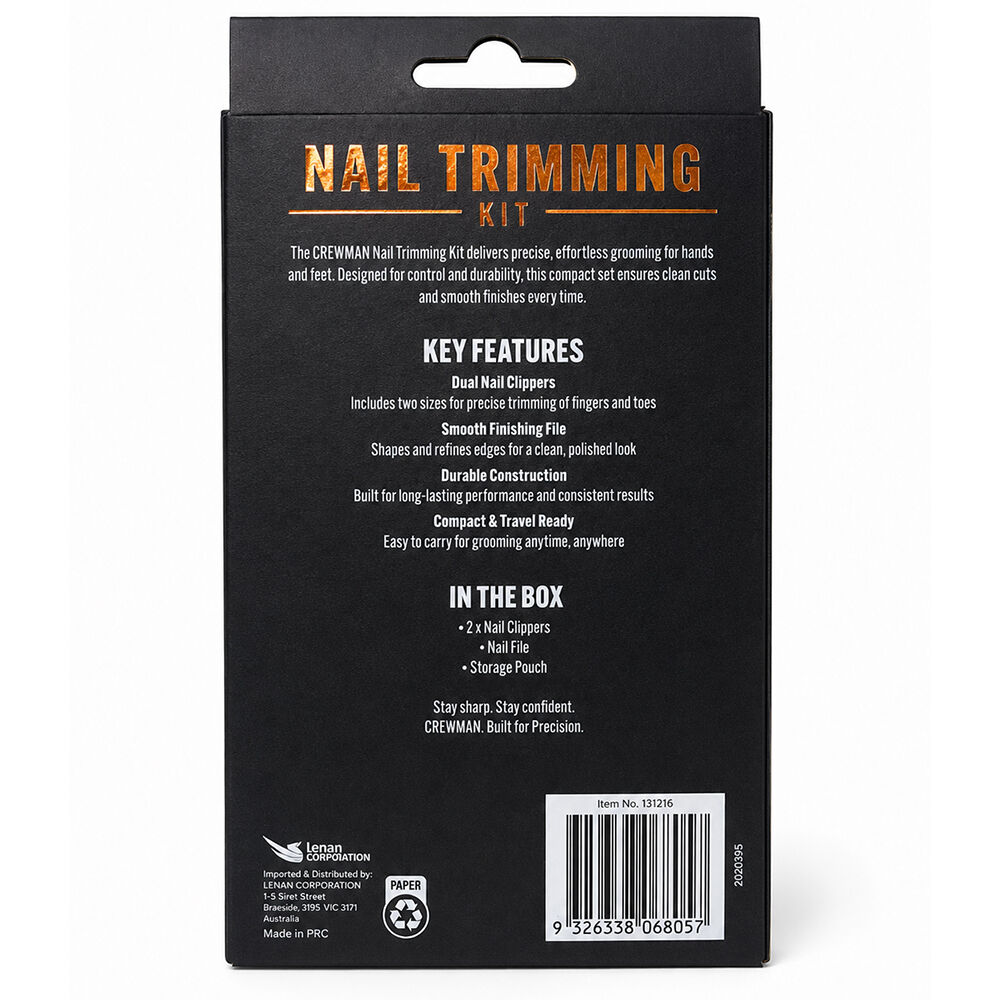 Crewman Nail Trimming Kit 2 Nail Clippers File and Storage Pouch
