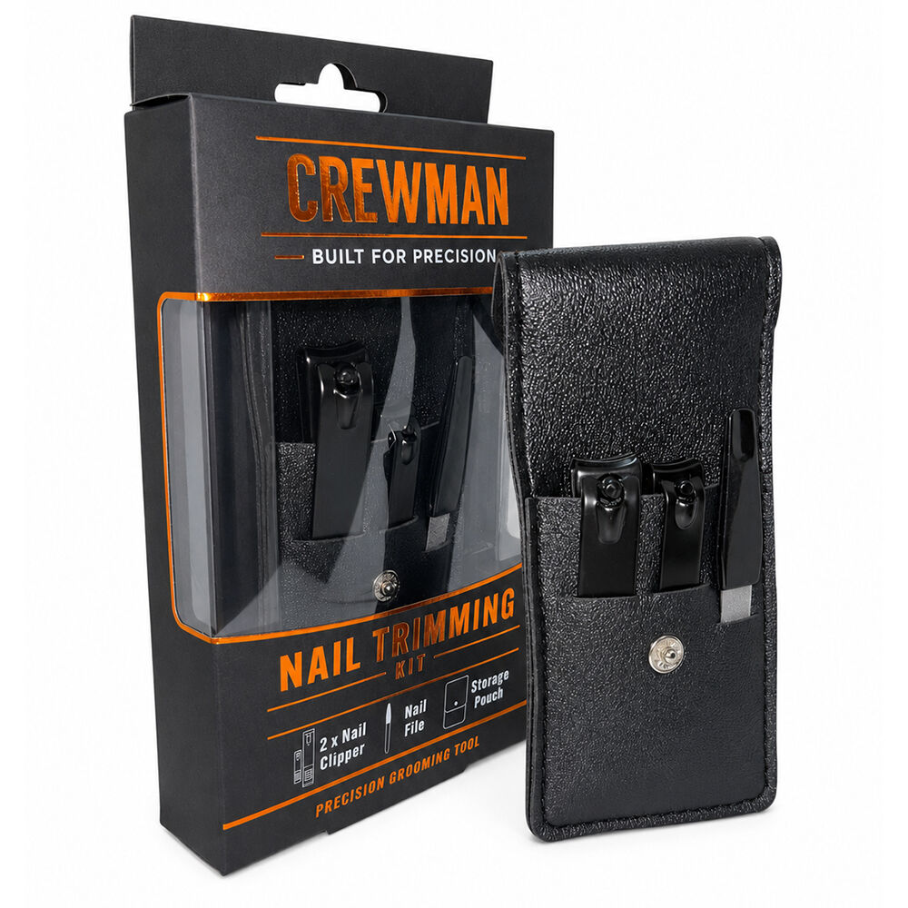 Crewman Nail Trimming Kit 2 Nail Clippers File and Storage Pouch